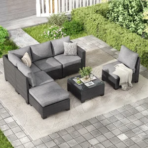 Luxury Wicker Patio Sectional Sofa