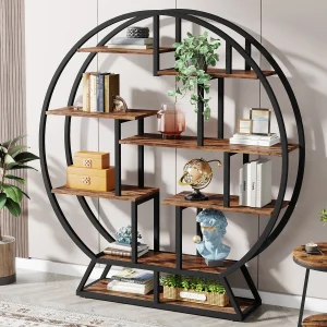Wood Etagere Bookcase Display Shelf