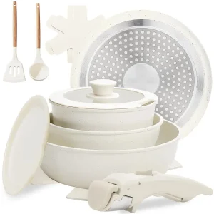 Ceramic Cookware Set Detachable Handle