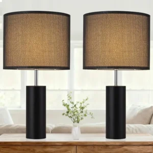 Farmhouse End Table Lamp Set