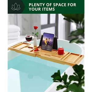 Expandable Wooden Bath Tray Shelf