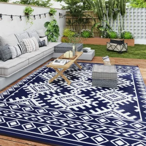 Reversible Outdoor Geometric Area Rug