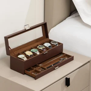 Glass Lid Watch Storage Box