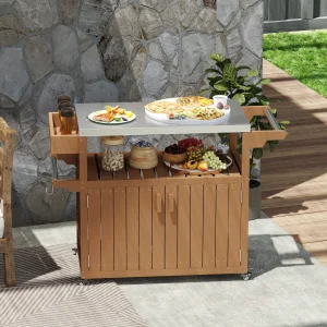 Outdoor Bar Cart With Storage