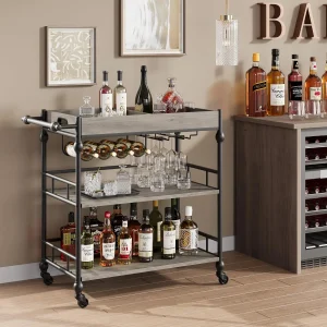Rolling Bar Cart Wine Rack